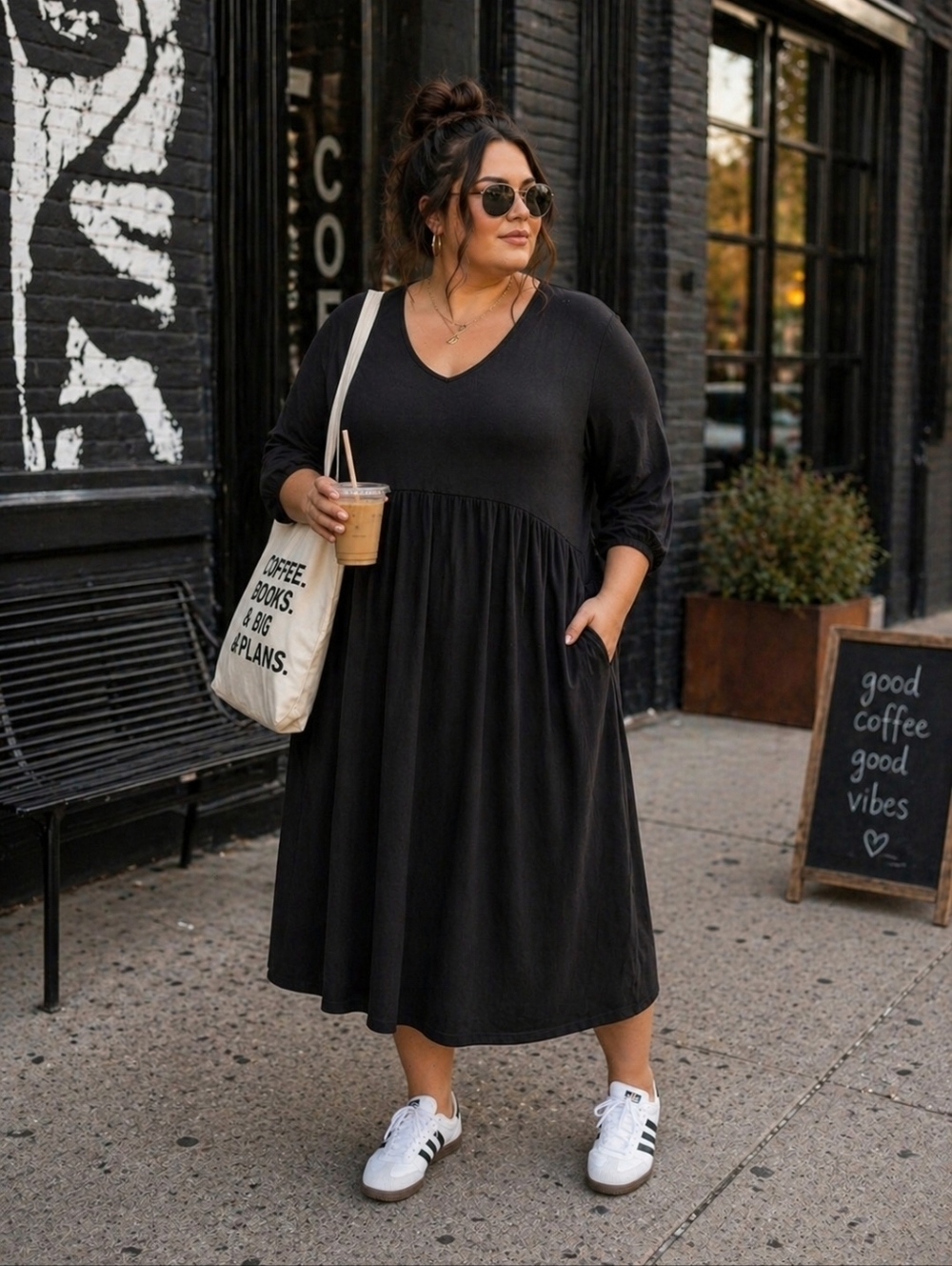Bobbie Brooks Plus Size Black Polyester Spandex Dress Size 2x